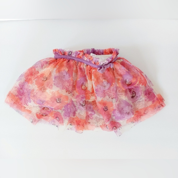 Cherokee Other - Pink‎ & Purple Poppies tulle Tutu Skirt 24 months Cherokee